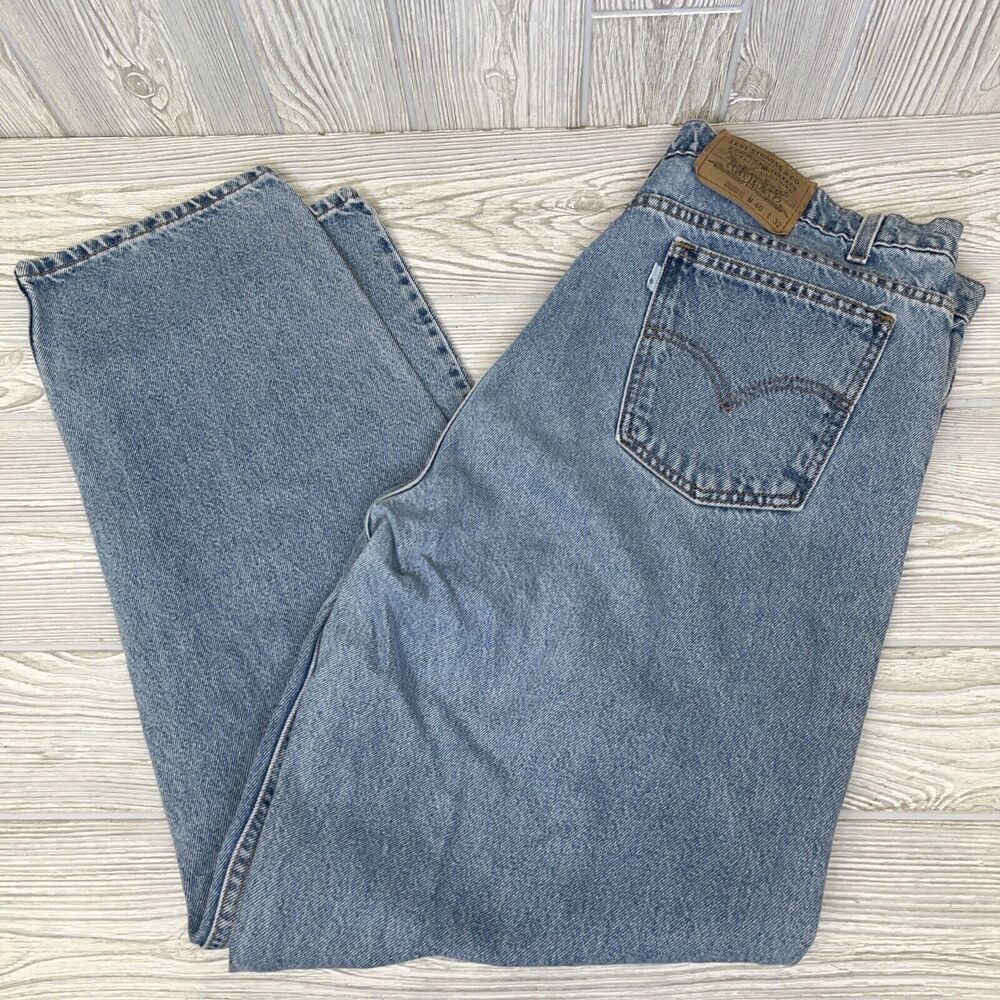 Vintage Levis 553 Jeans Blank White Tab 40x32 Relaxed Straight Leg Mexico 1997